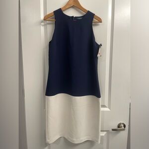 Ralph Lauren size 8 blue and white shift dress NWT